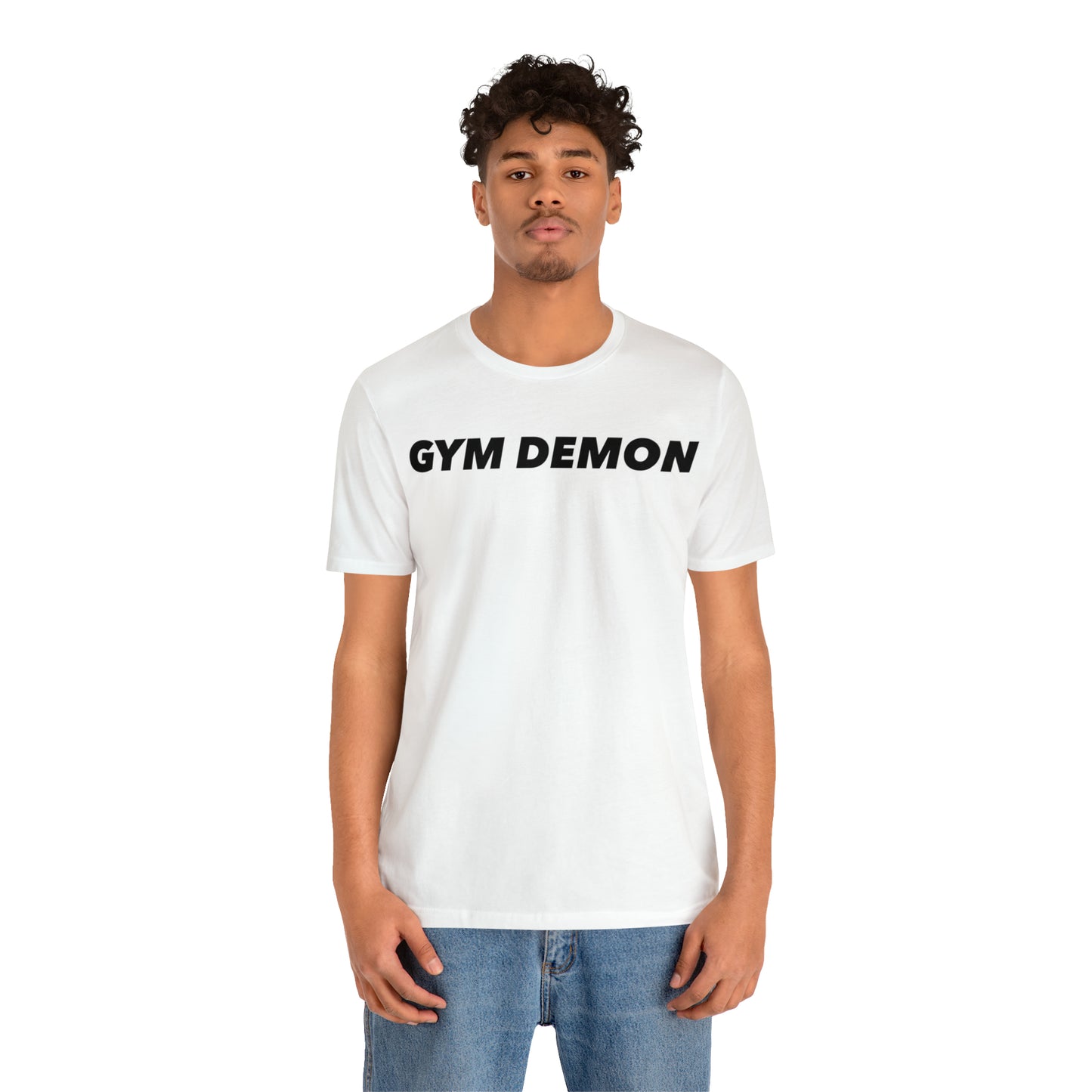 Unisex Gym Demon white t shirt