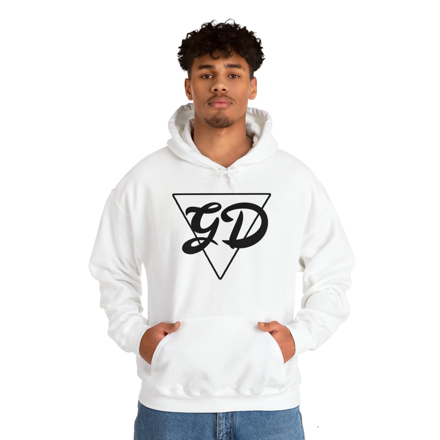 Unisex big GD logo white hoodie