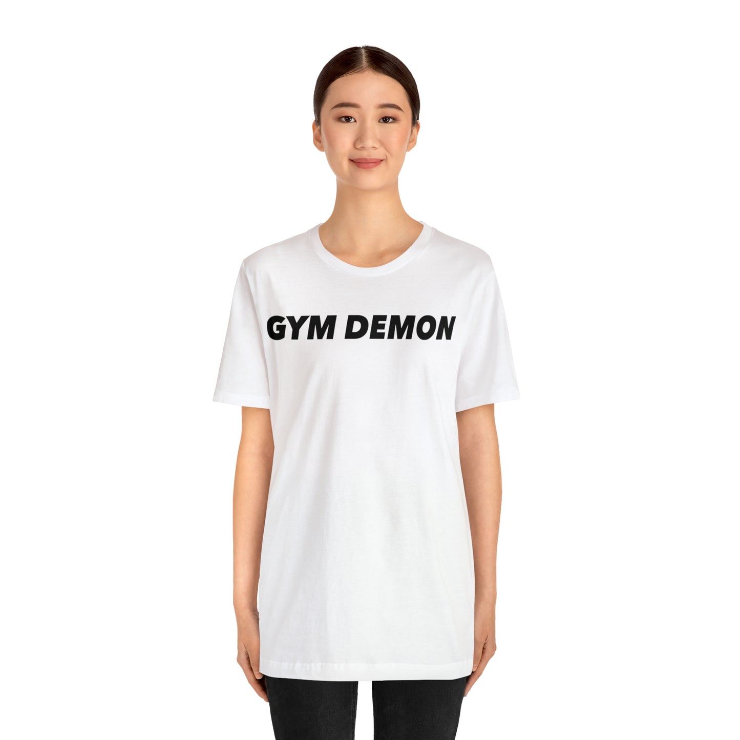 Unisex Gym Demon white t shirt